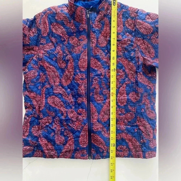 Lands End Women’s Quilted‎ Zip Up Paisley Long Sleeve Spring Jacket EUC Size XLP - Picture 4 of 8